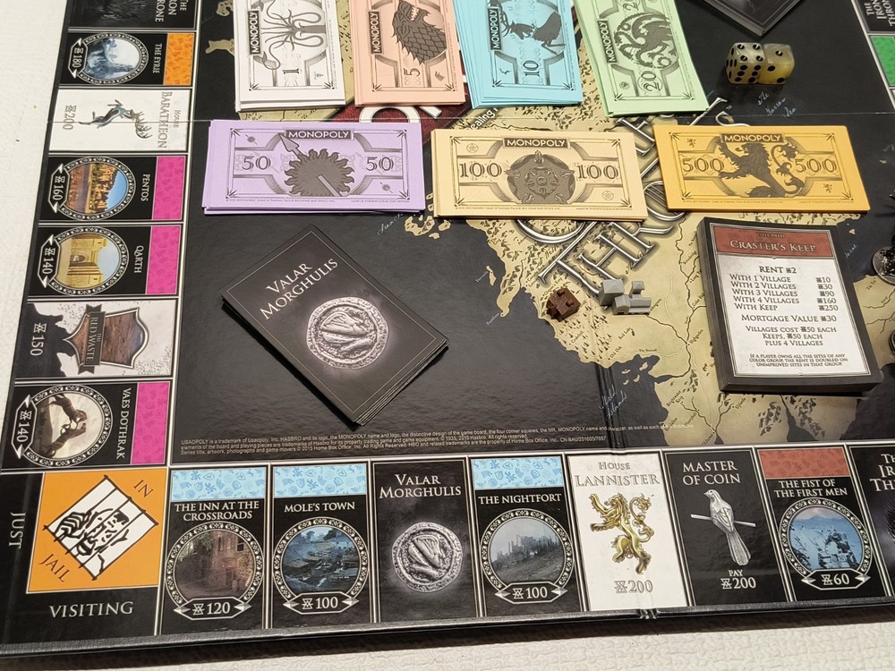Game Of Thrones Monopoly Board Game Hasbro 100% Complete