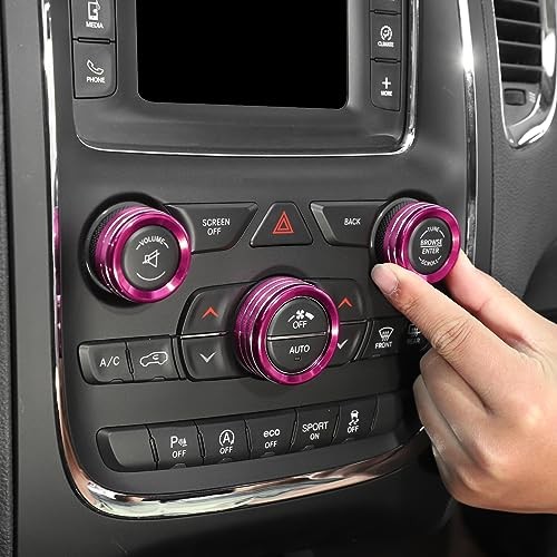 AC Volume Switch Knob Trim Ring Compatible with Dodge Charger Pink