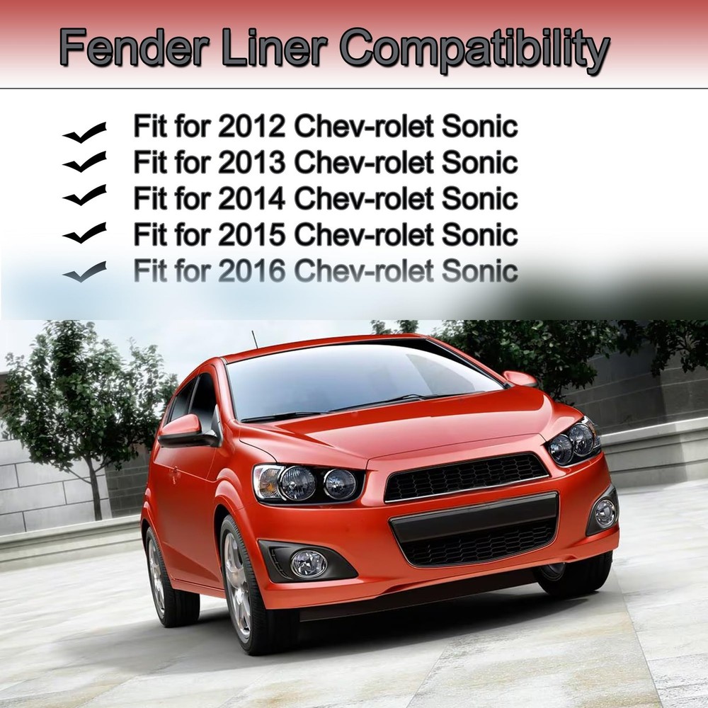 Front Left Driver Side Fender Liner for Sonic 2012-2016 95072280