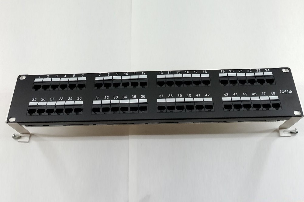 Quick Easy Bracket set to Mount Ethernet Cat6 Cat5e Patch Panel to Wall 2U White