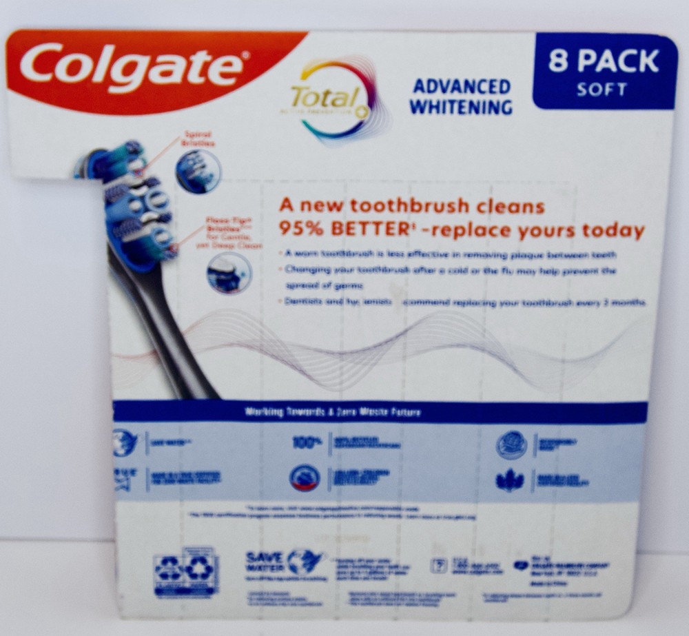 Colgate Total Advanced Whitening Soft Toothbrushes 7 Pack New