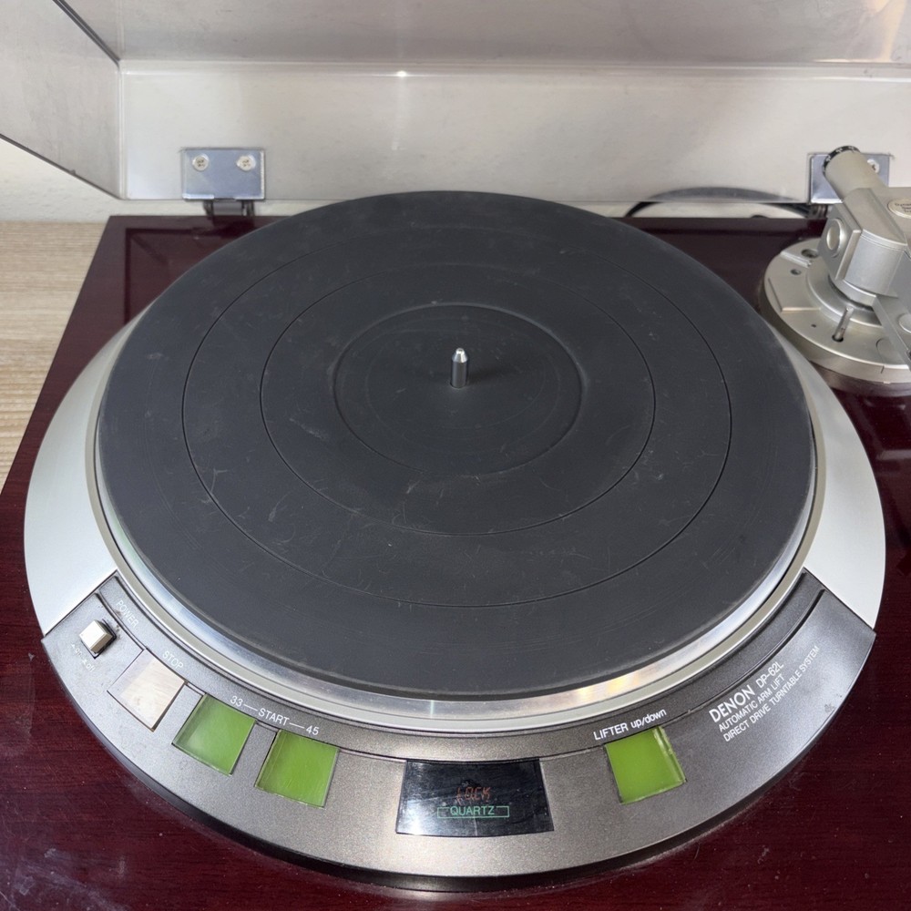 DENON DP-57L Automatic Direct Drive DD Record Player Brown Missing 1 Foot Read