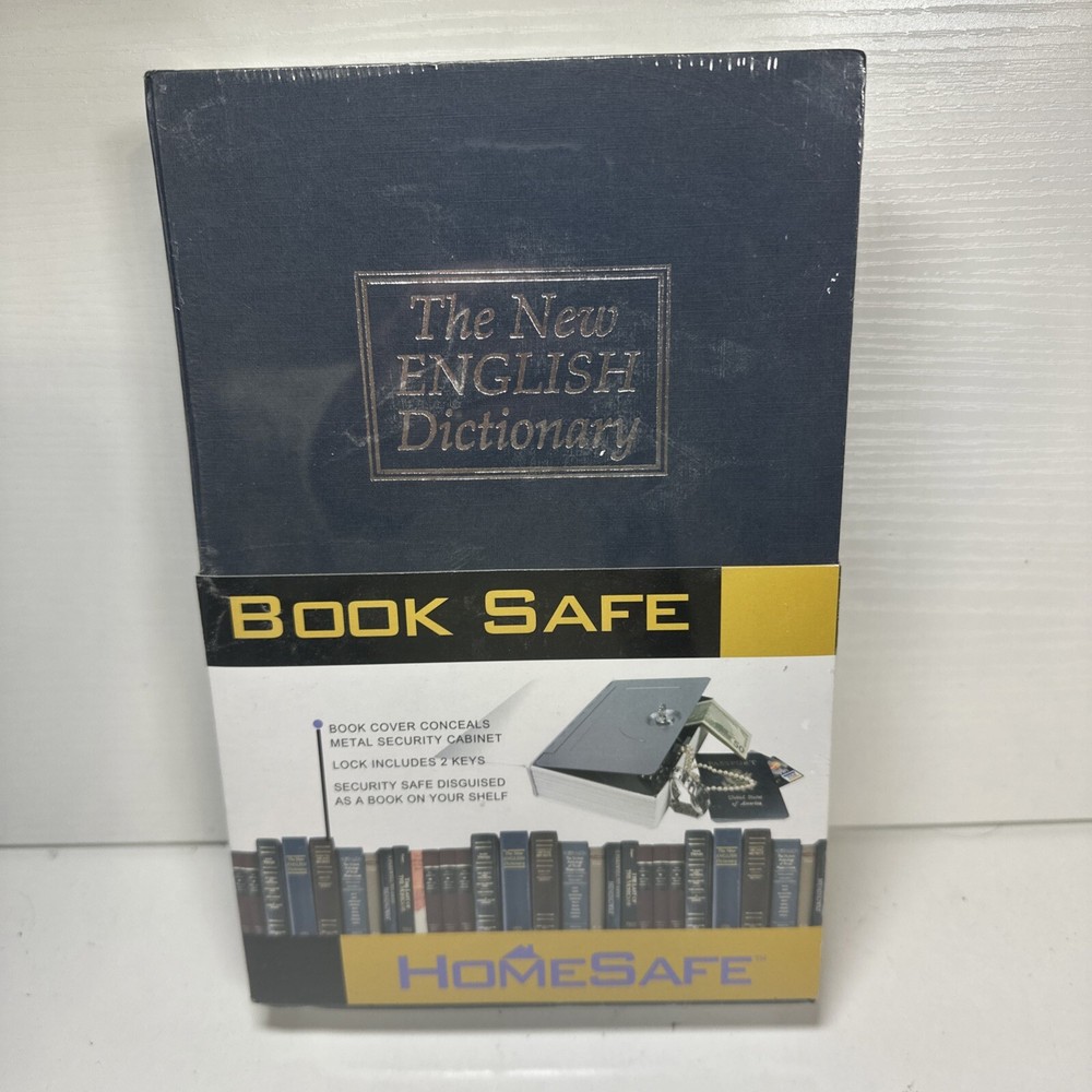 HOMESAFE HARDBACK DICTIONARY BOOK SAFE - BLUE -2 Keys  NEW