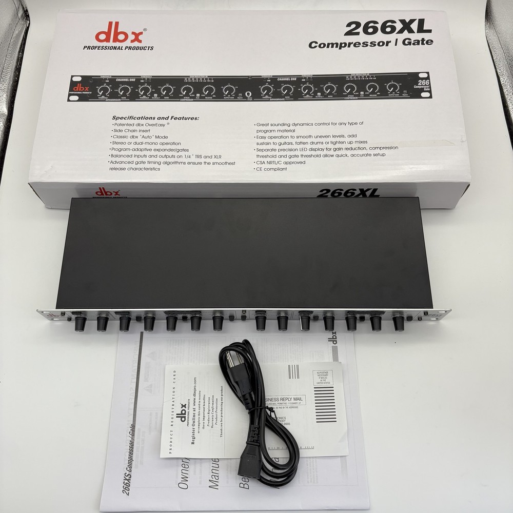 dbx 266xs Dual Channel Compressor Gate Dynamics Processor w/ Side Chain Insert