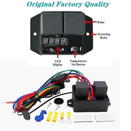 Digital Radiator Fans Controller Switch Kit，12V and 24V, Adjustable