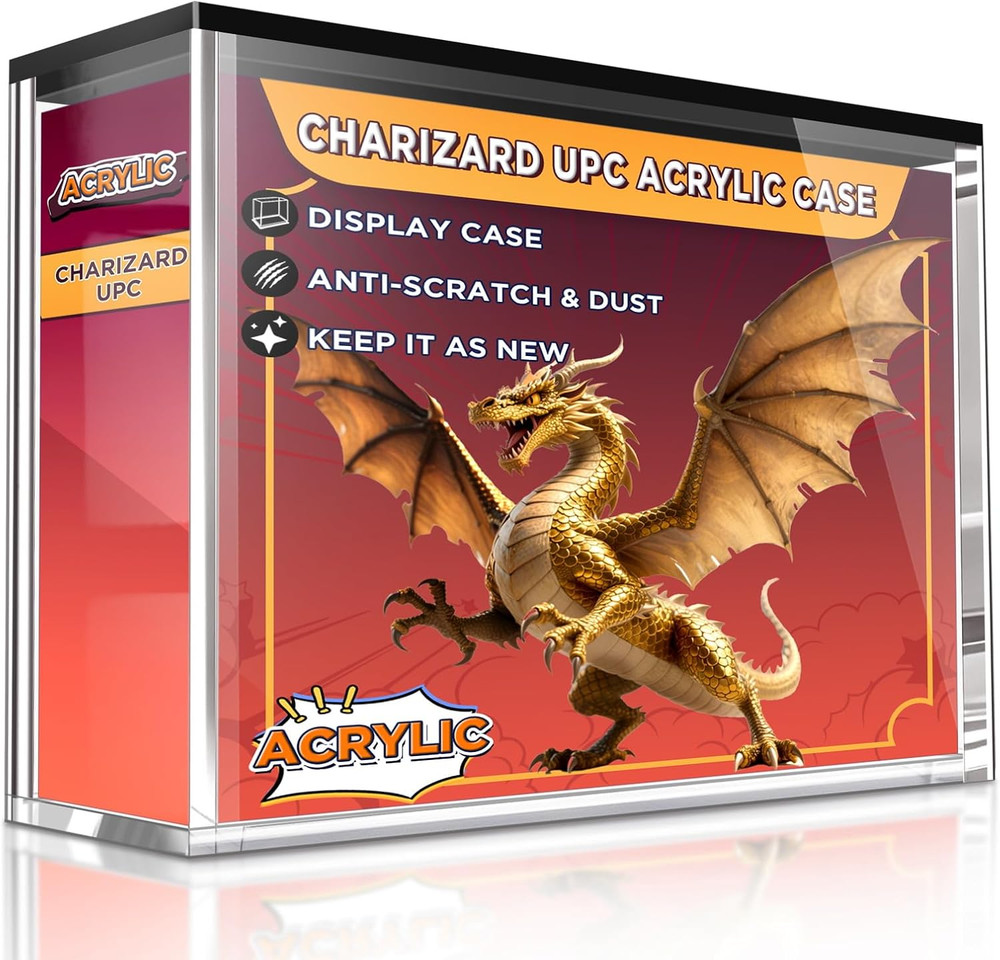 Charizard-Upc-Display-Case, (NOT Compatible with MEW 151 UPC), UV Protection Pr