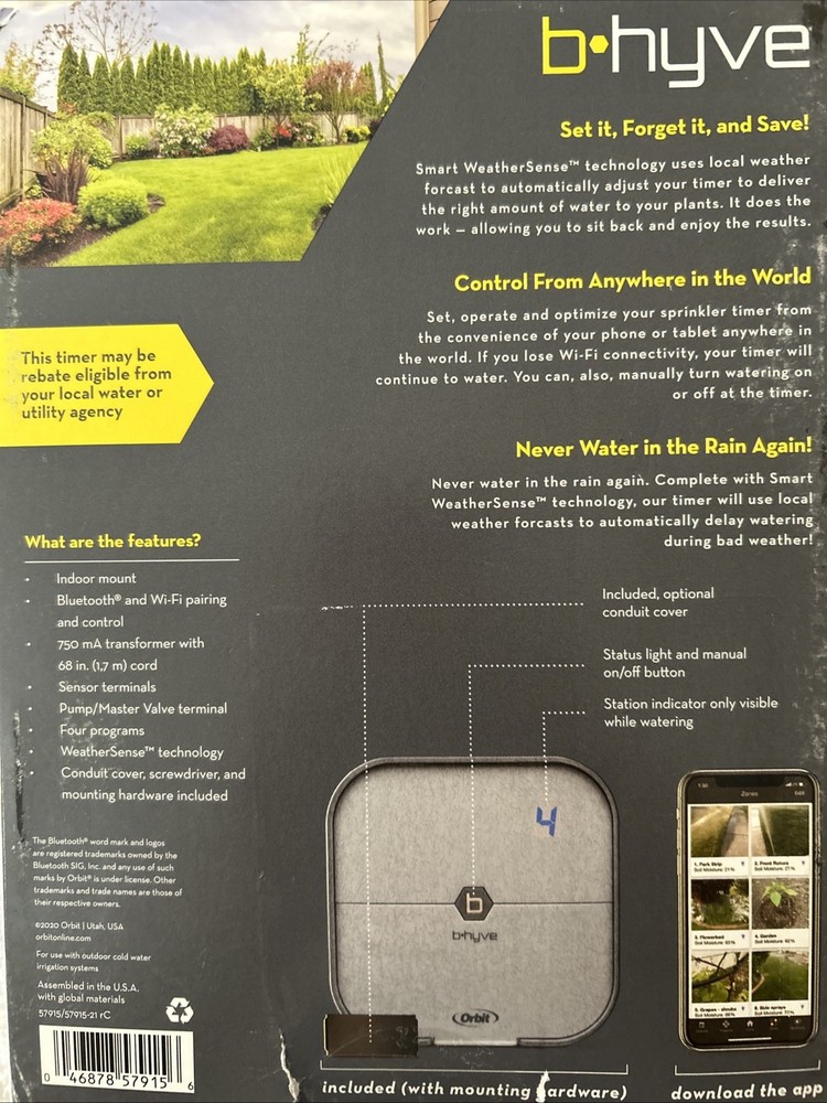 Orbit 4-Zone B-hyve Smart Irrigation Indoor Timer