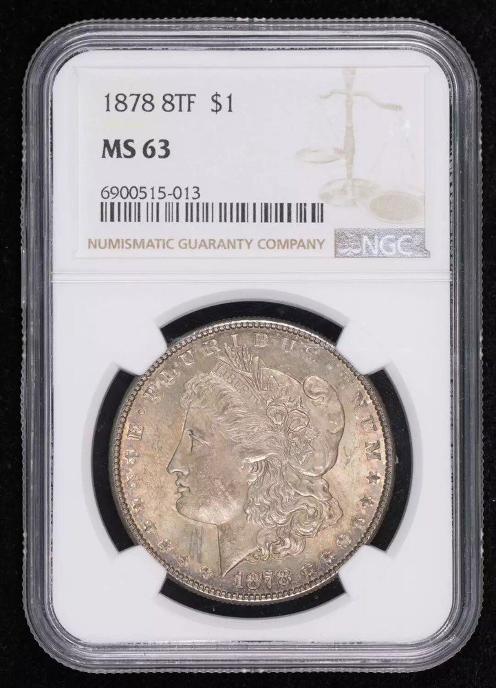 1878 8TF Morgan Silver Dollar NGC MS-63 8TF