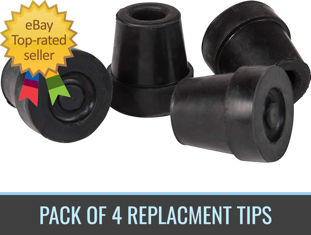 Durable Replacement Quad Cane Tips Extra Stability No-Slip Grip 1/2 Inch