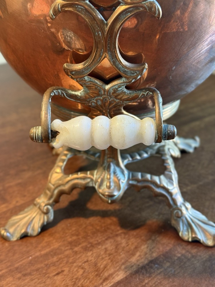 Victorian Large Copper Spirits Kettle & Base Tilting English 1890s