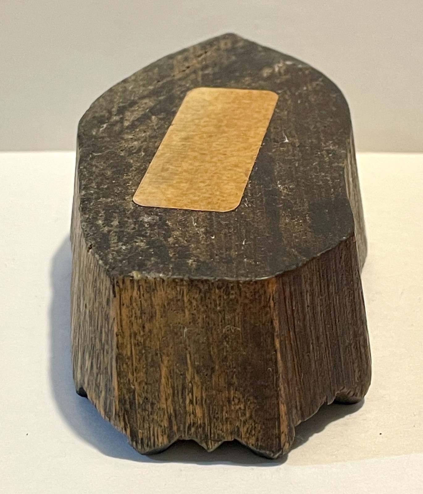 Vintage Heart Textile Printing Block Cross Star Hand Carved Wood 4.5" Long Stamp