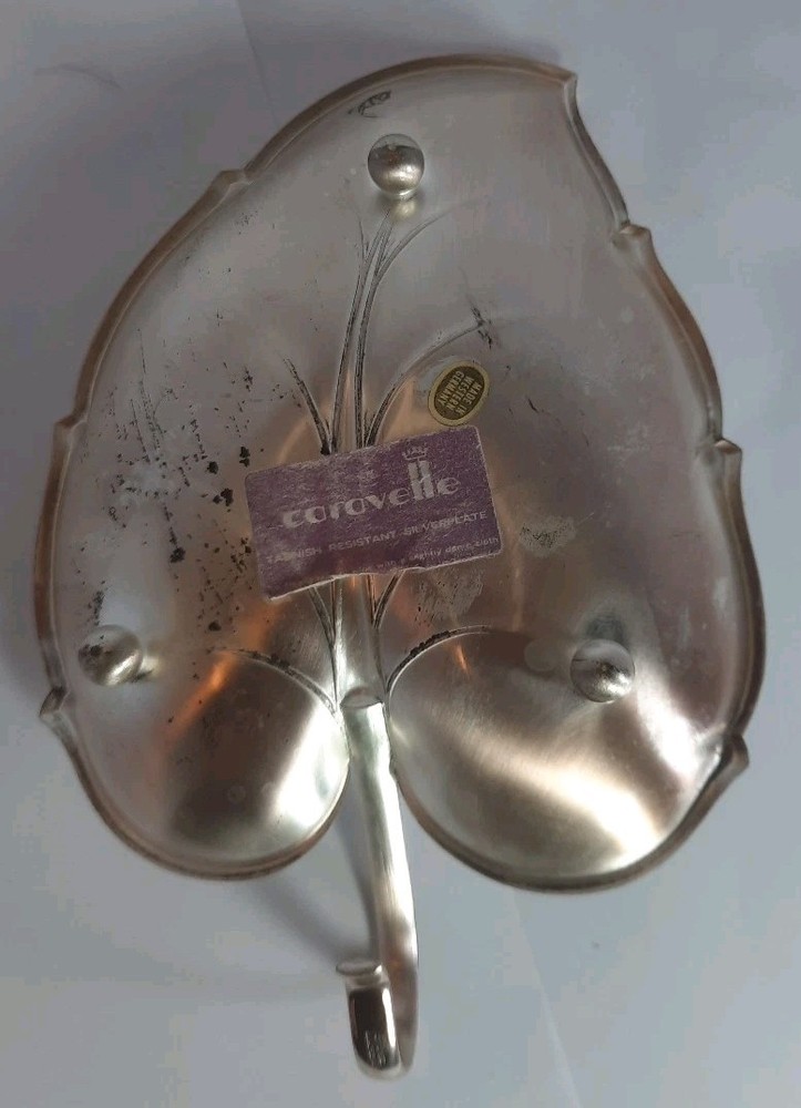 Vintage Silver Plated Leaf Shaped Footed Dish Candy dish Made In Western Germany