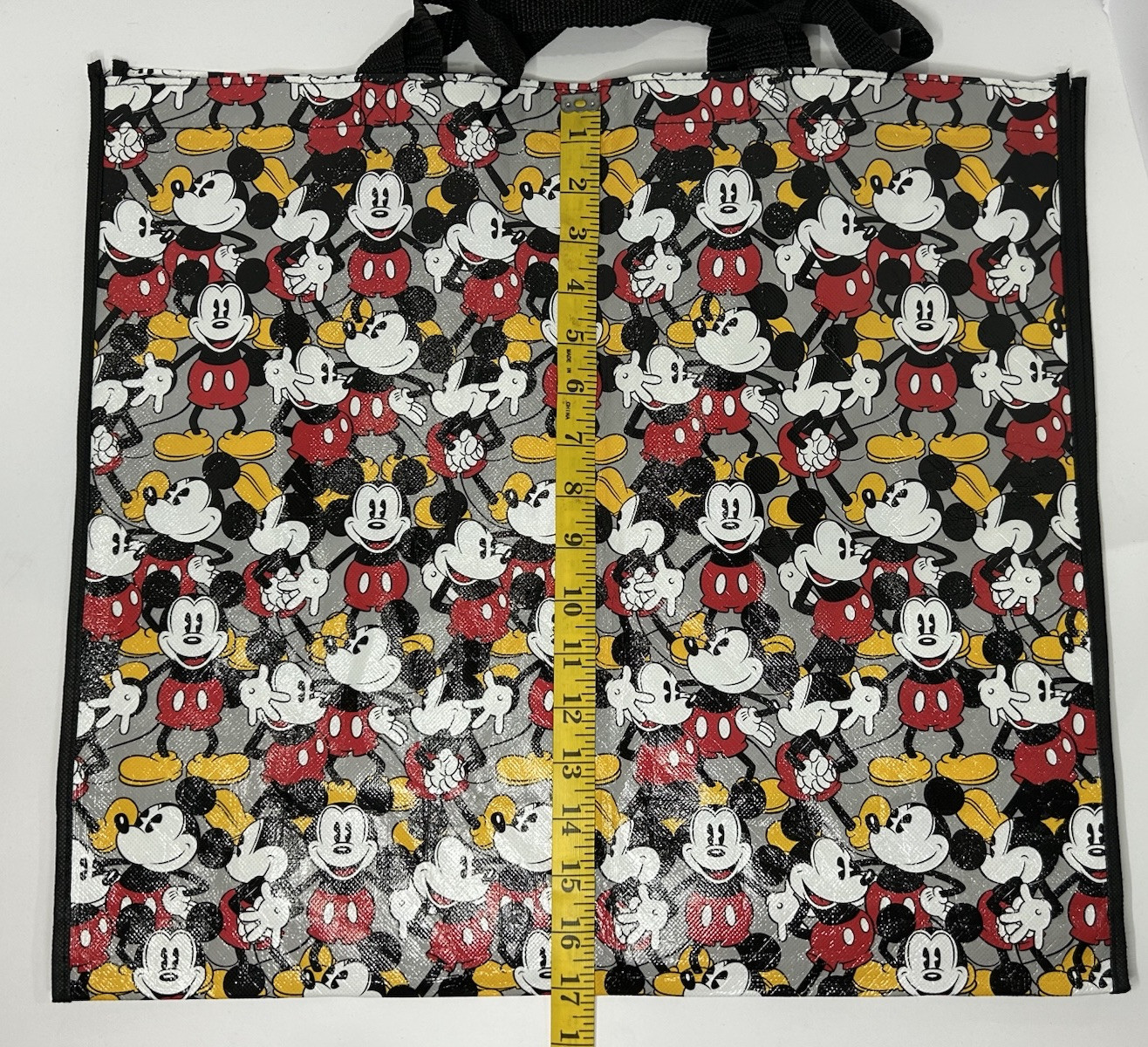 Disney Mickey Mouse Reusable Tote Bag Big 19x17x7 Multi Color Brand New