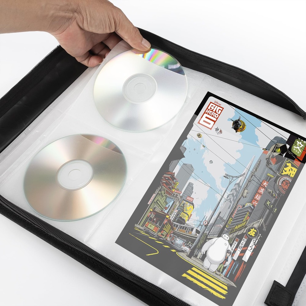 DVD Case 128 DVDs and 64 Booklets Capacity CD/Blu-ray Storage Binder