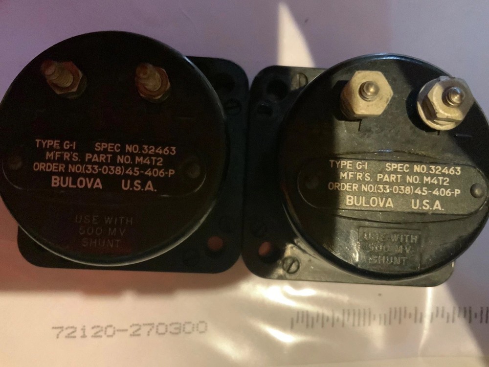 Vintage Bulova Aircraft DC Loadmeter Indicator