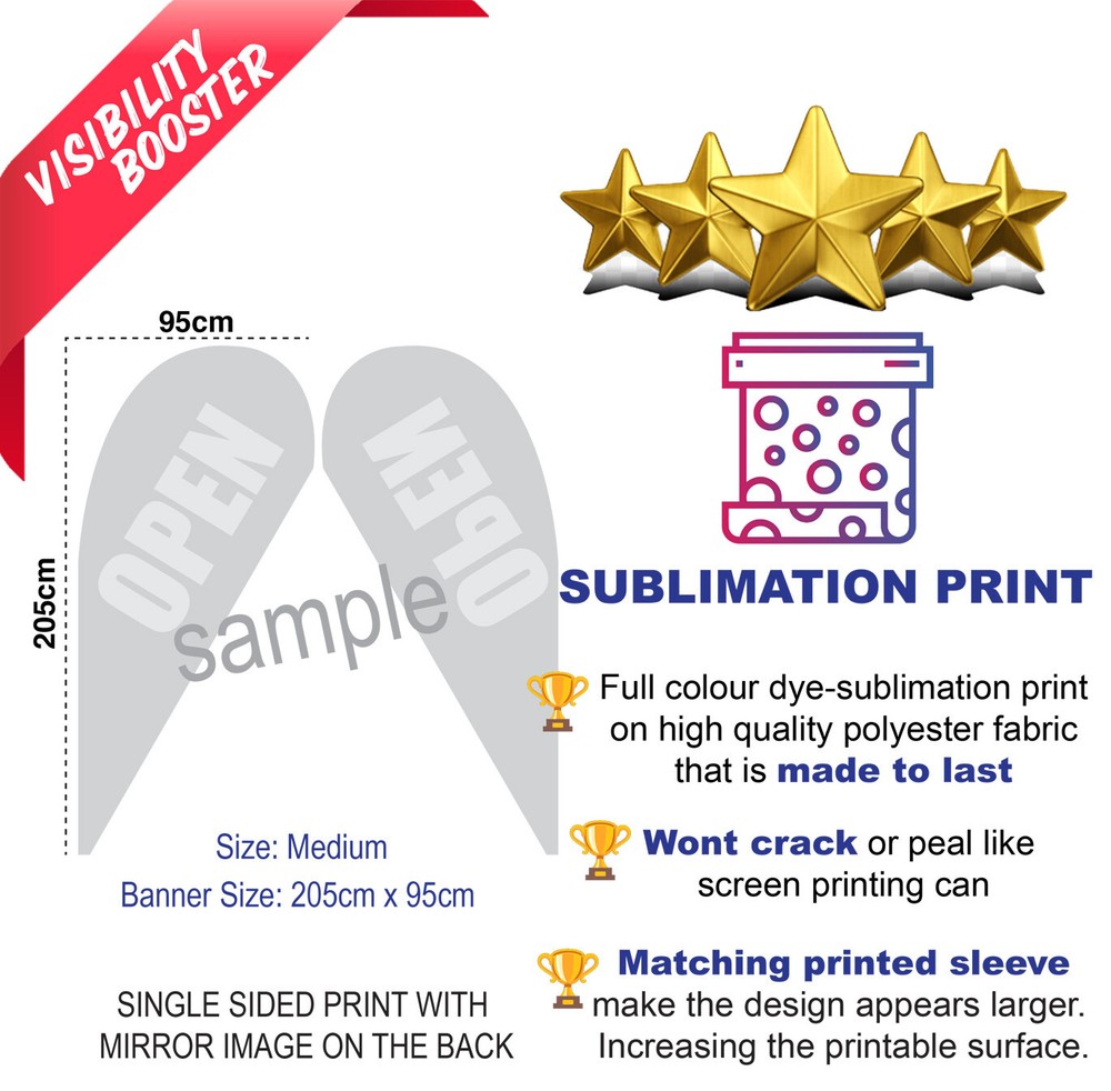 Open Teardrop Flag / Replacement Banner / Open Sign