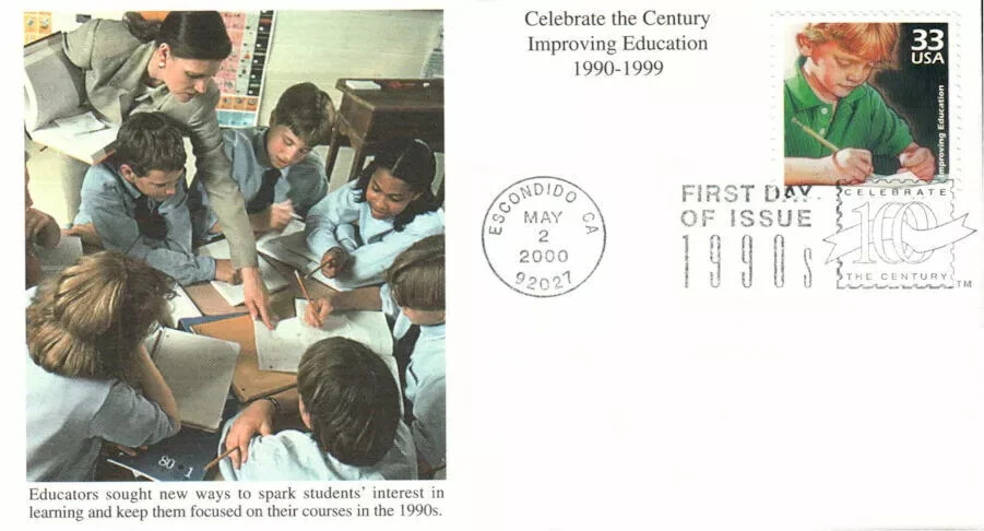 IMPROVING EDUCATION  1990s DECADE CTC 2000 mystic CACHET FDC unaddr