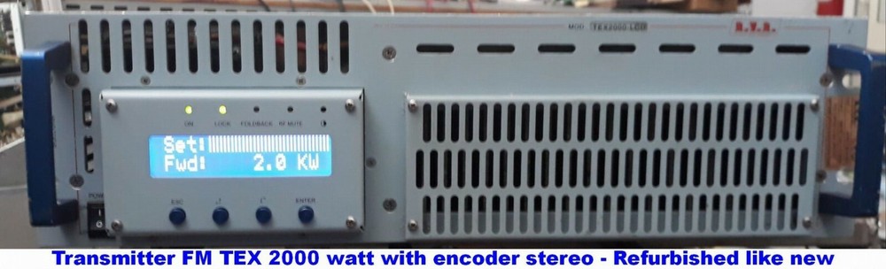 Broadcast Professional FM 88/108 Mhz - RVR FM Transmitter 2000 watt Stereo