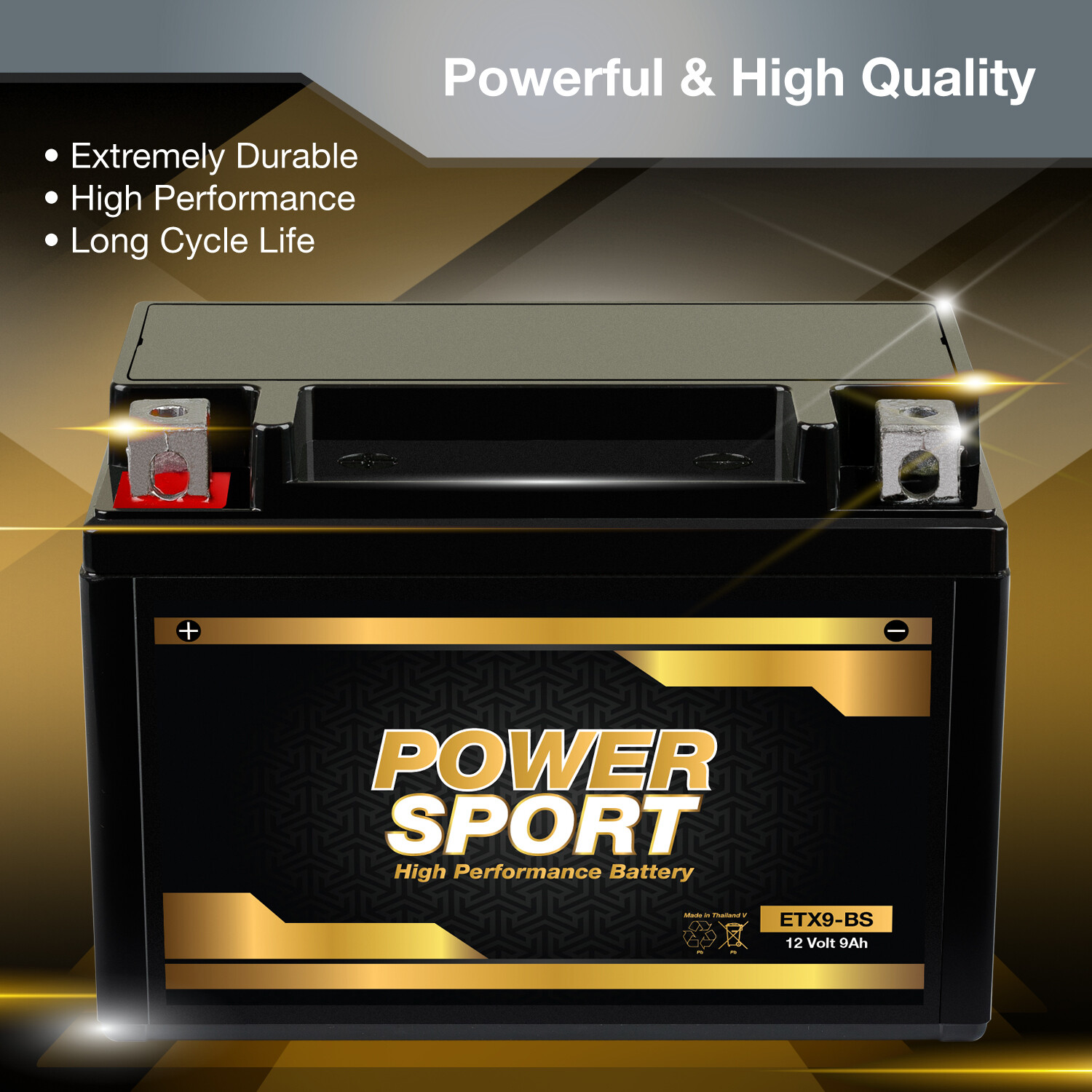 YTX9-BS Battery Replacement for Honda TRX300 Fourtrax Sportrax ATV