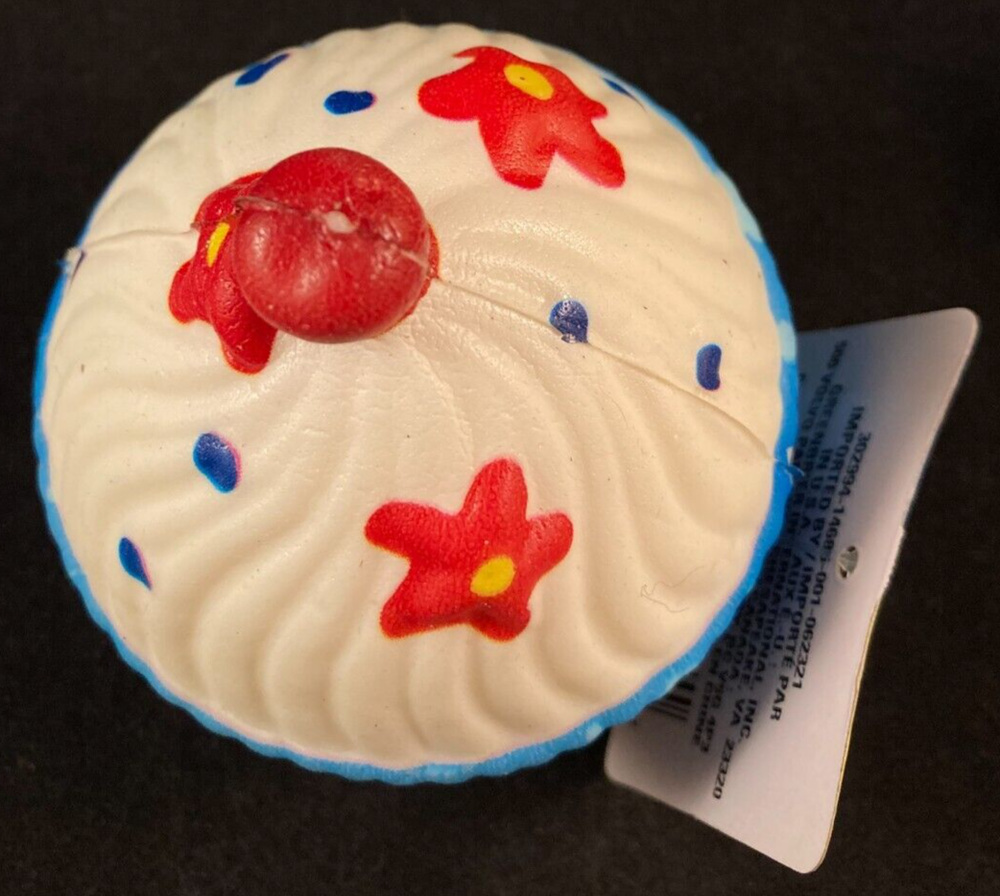 Cupcake w/ Blue Wrapper - Squishy Toy - Super Soft - Approx. 3" High
