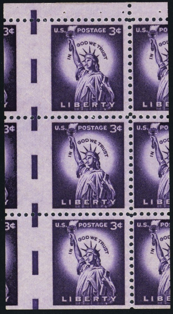 1035a, Mint NH 3¢ - HUGE Misperf Error Showing EEE Bars - Stuart Katz