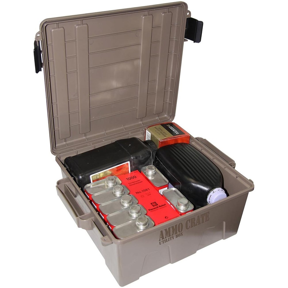 MTM Ammo Crate Utility Box Dark Earth 85 lbs Stackable Water Resistant Storage