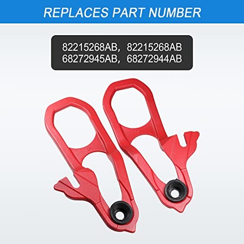 New Heavy Daty Front Car Tow Hooks Left & Right with Hardware Replacement Red
