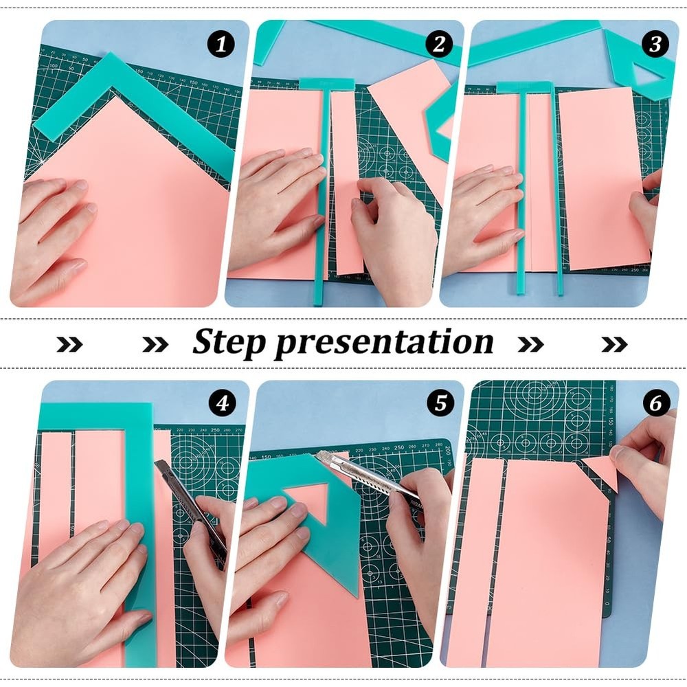 17pcs Acrylic Bookbinding Spacer Tools, Clear Handmade Tools, L T Shape Ladde...