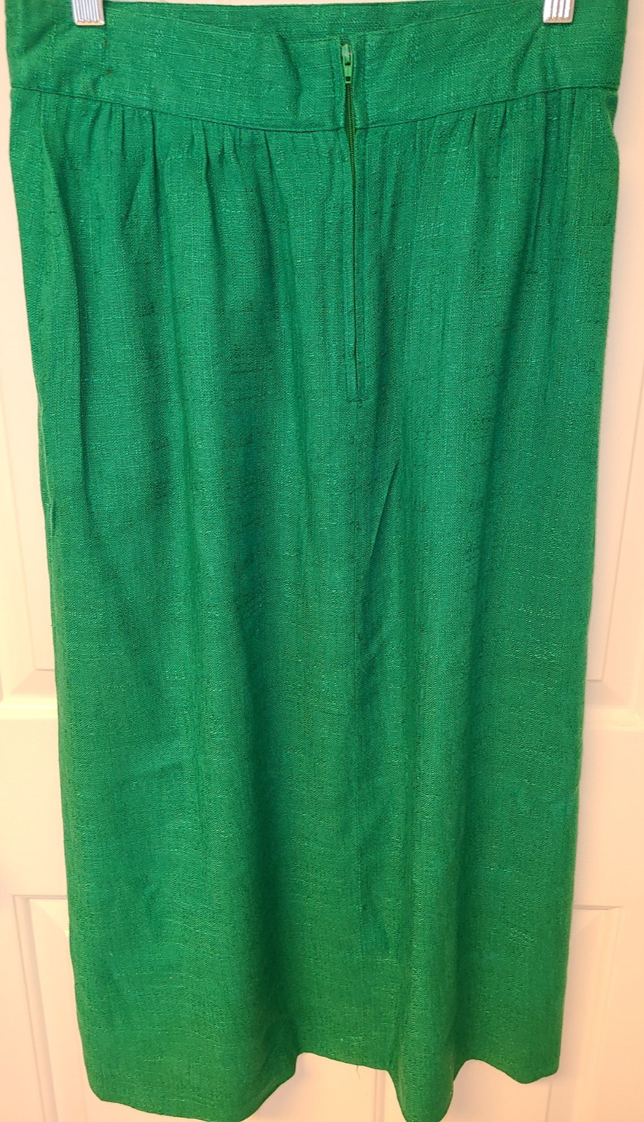VTG 80s Norton McNaughton sz 12 green rayon flax waist Maxi Skirt Librarian