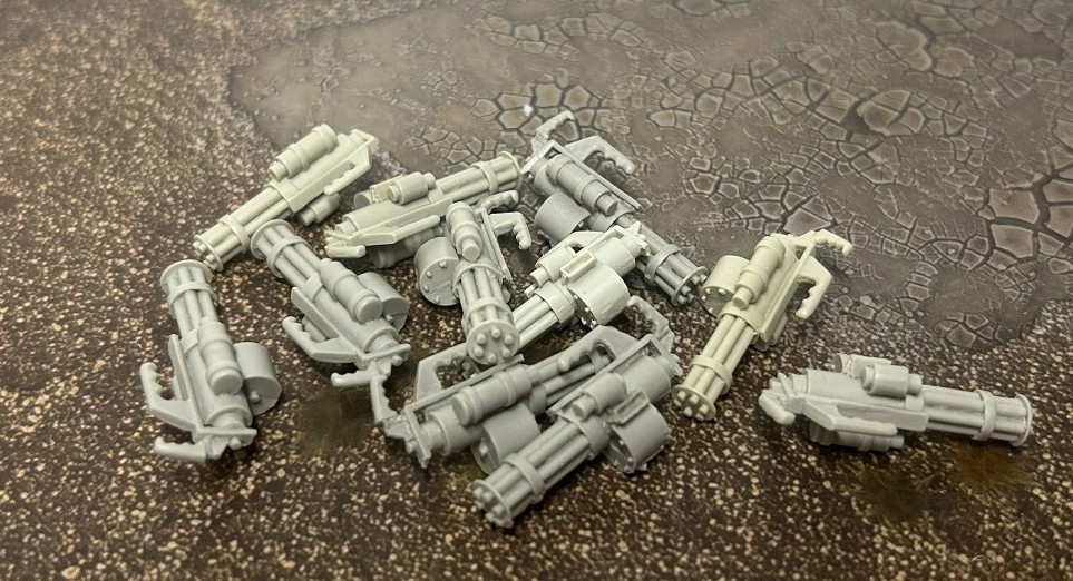 Heavy Gattling Gun Bits Pack 28mm Scale Resin Bits Pack