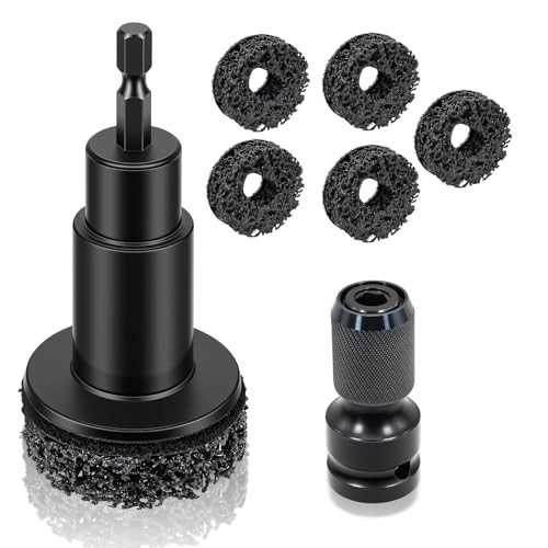 Wheel Hub Cleaning Tool with 5 Replaceable Pads, Effective Rust & Paint