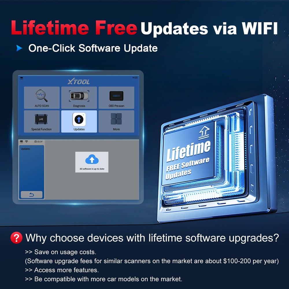 2024 XTOOL D5S OBD2 Scanner Car Code Reader Scan Tool FCA AutoAuth 15+ Services