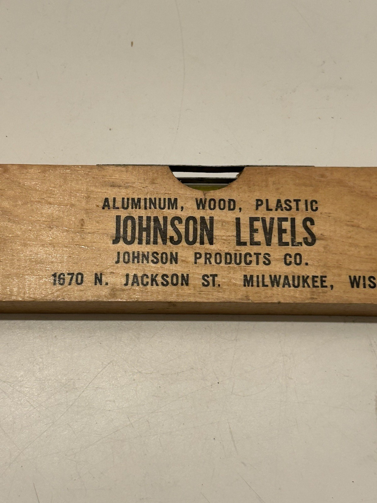 Vintage Wood 12 Inch Level Tool Johnson Levels No. 12 Milwaukee Wis. - USA Made