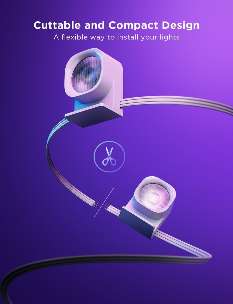 String lights wit recessed fixtures,smart LED string lightscompatible with Alexa