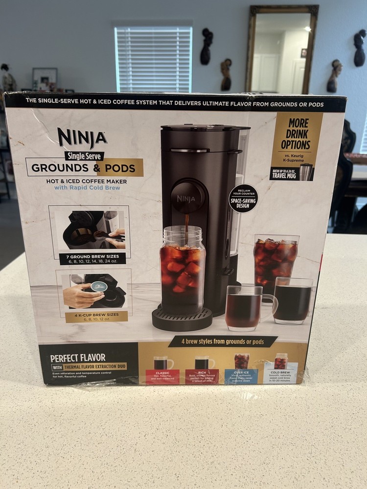 Ninja PB051 Pods & Grounds Specialty Single-Serve Coffee Maker - Black
