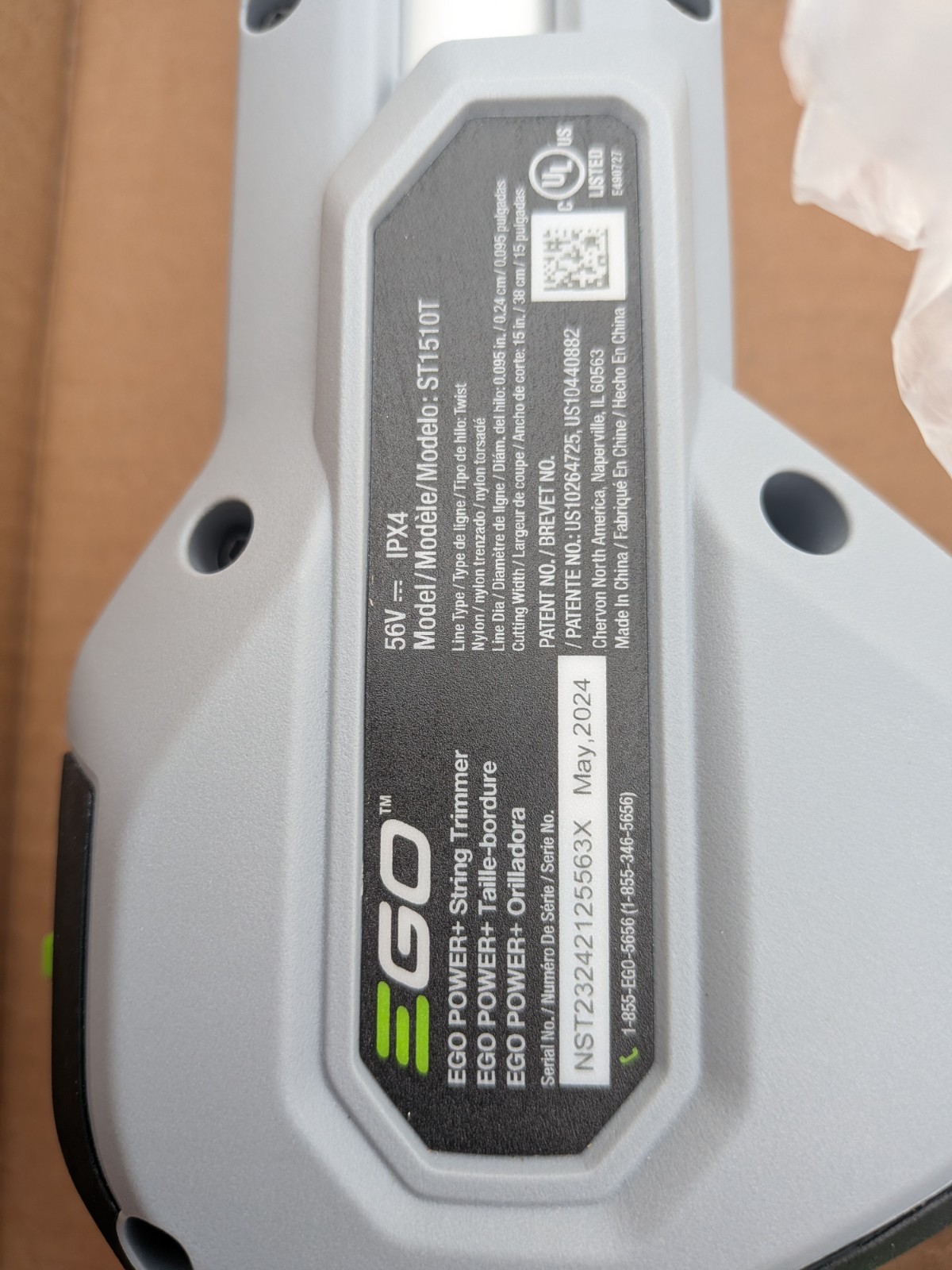 Ego ST1510T 56V Battery String Trimmer TOOL ONLY