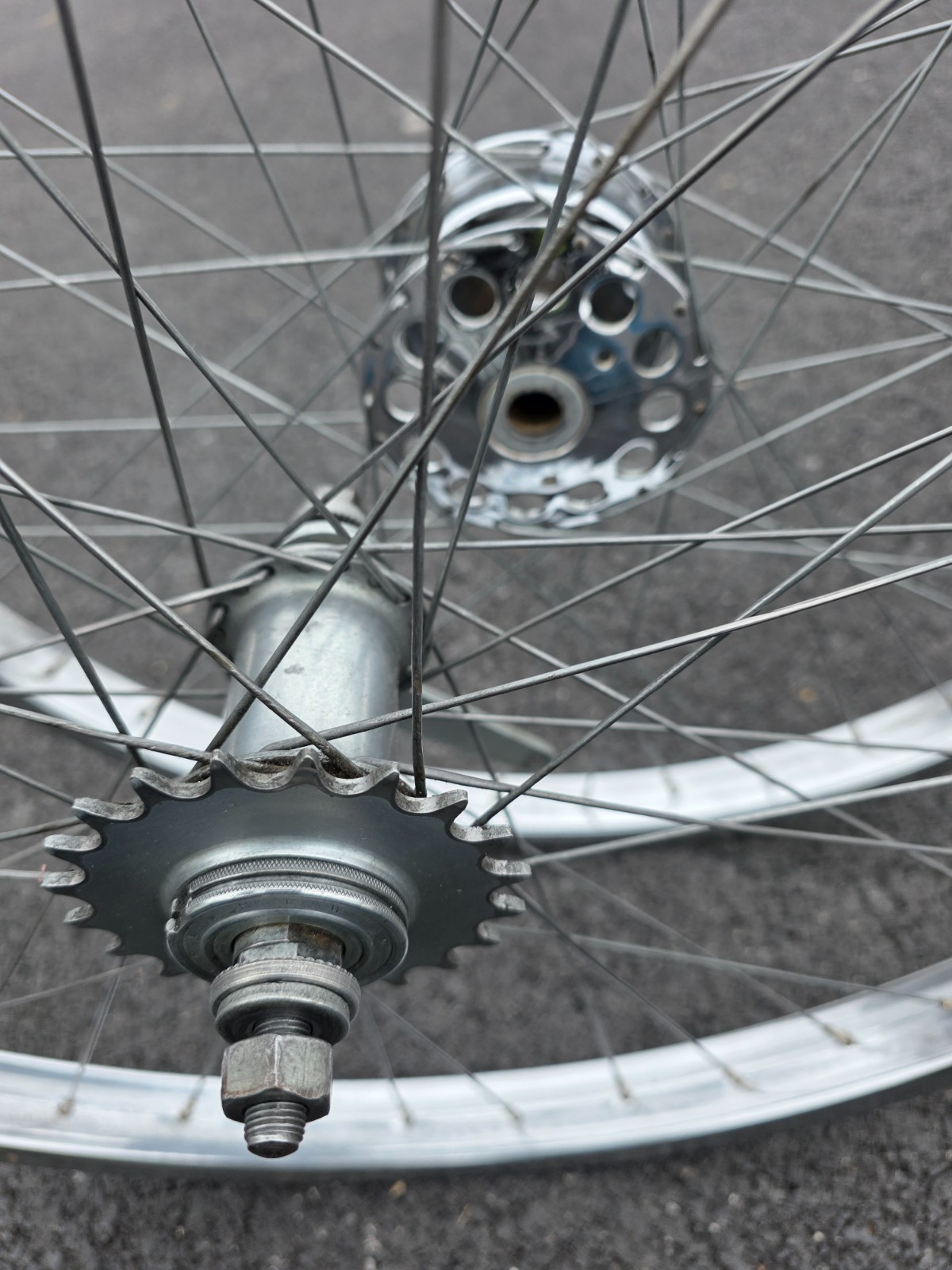 26" SCHWINN S-2 CHROME WHEEL SET W/ FRONT DRUM BRAKE PHANTOM B6 ETC.