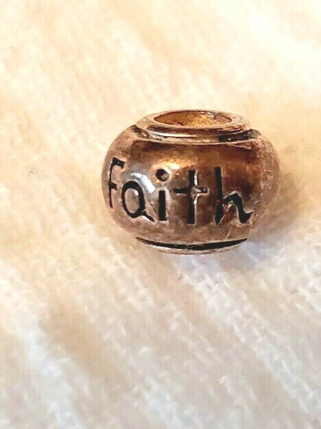 925 Sterling Silver Faith Mini Bead Charm