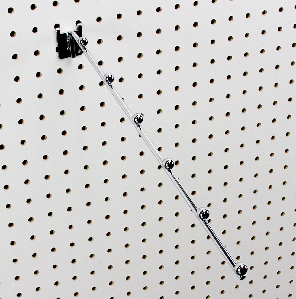 Chrome Pegboard 5-Hook , 6-Ball Waterfall Bracket Fixture Display Hook