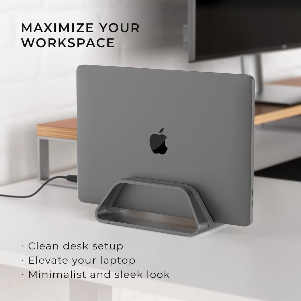 HumanCentric Vertical Laptop Stand Compatible with MacBook Pro and Space Gray