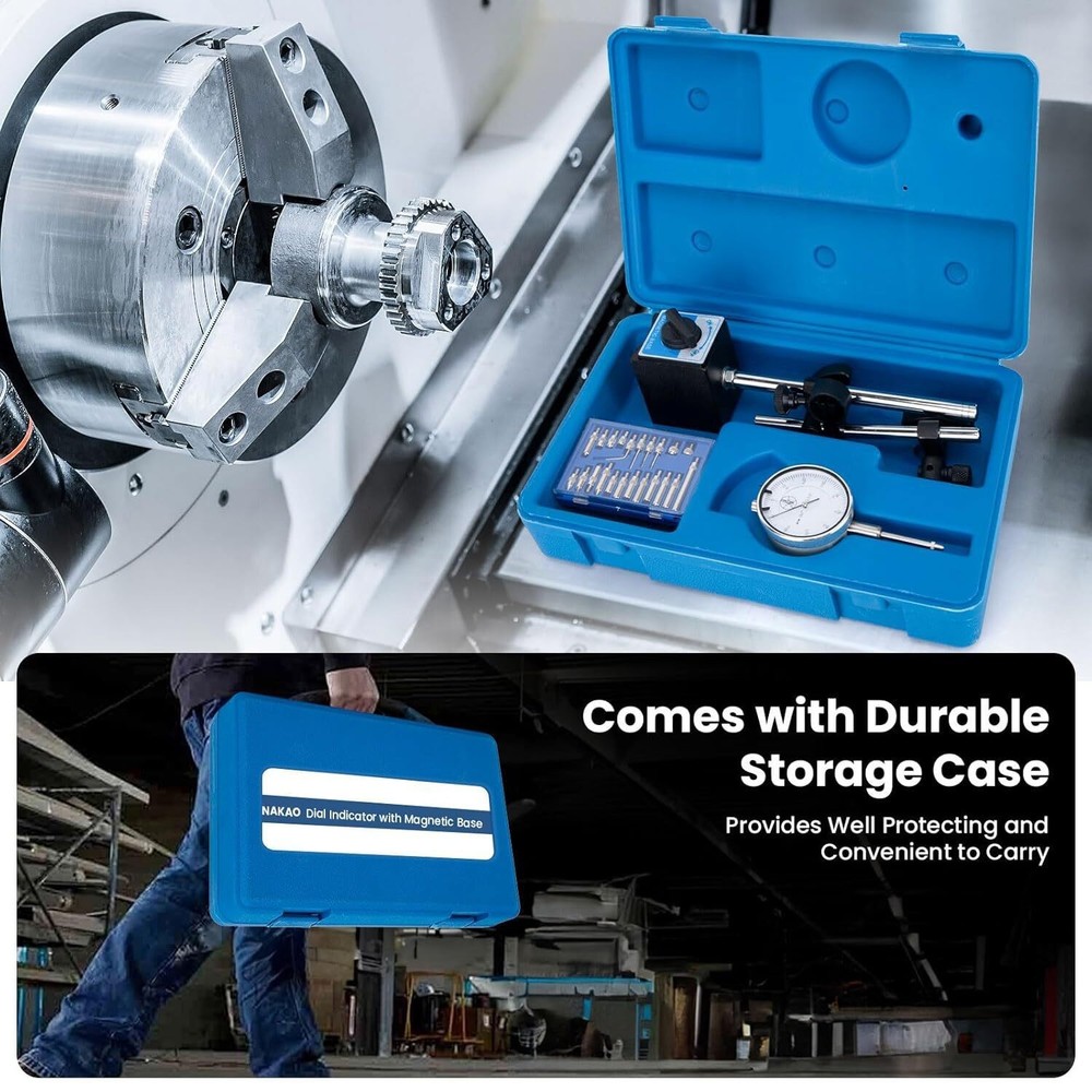 Dial Indicator with Magnetic Base Holder Differential Backlash Gauge 0-1.0 Test