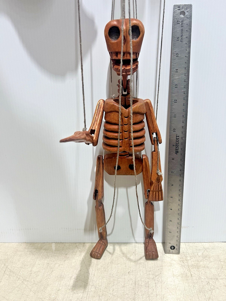 Marionette Skeleton - Handmade Original Puppet 16" 28" overall