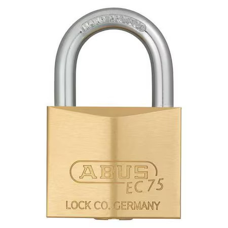 Abus 75/40 Kd Padlock, Keyed Different, Standard Shackle, Square Brass Body,