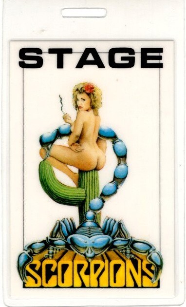 SCORPIONS 1988 / 1990 SAVAGE AMUSEMENT TOUR LAMINATED BACKSTAGE PASS / NM 2 MINT