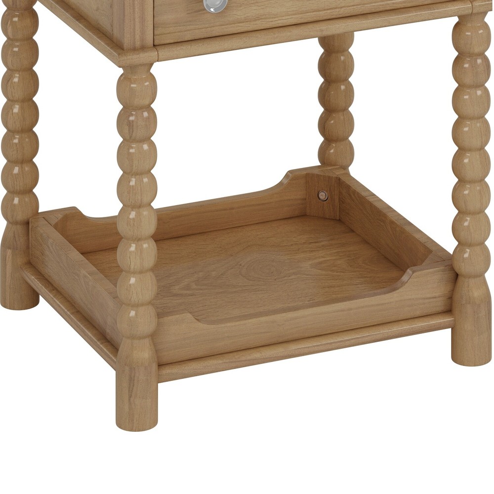 Nightstand Bedside Table Cabinets Side Table End Table w/ Drawer & Shelf Natural