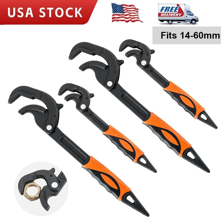 4 PCS Multi-function Magic Wrench Self-Adjusting Spanner Power Grip Pipe Wrench