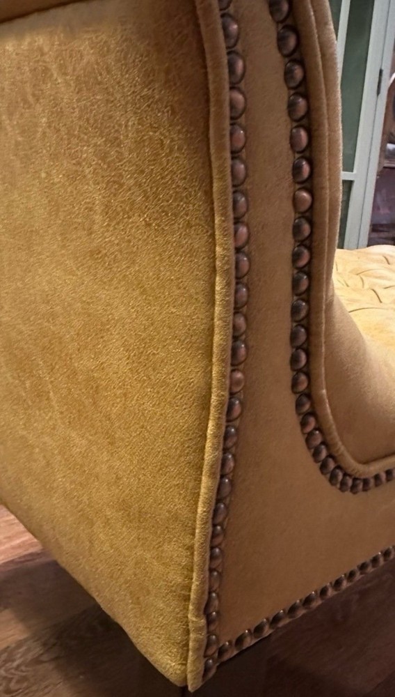Uttermost Henning Mustard Yellow Tufted Bench