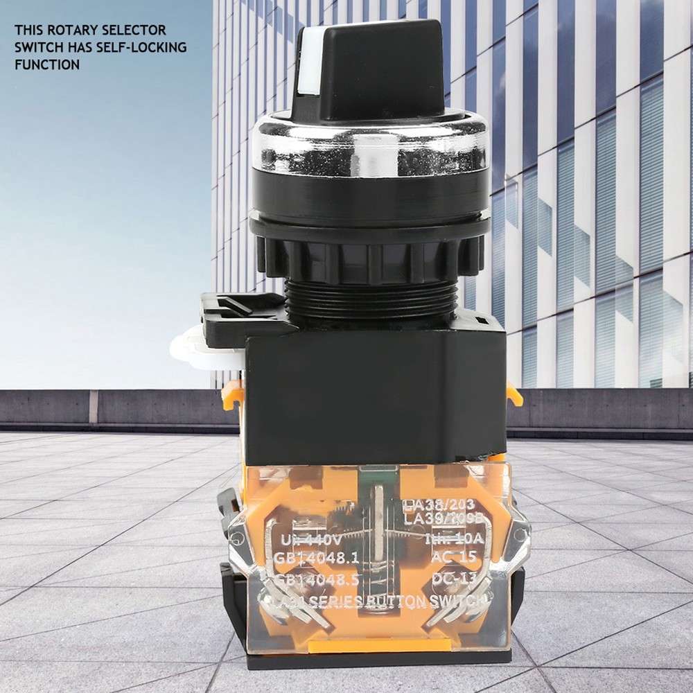 22mm Round Selector Switch 2 Positions NC + NO Self Locking❀