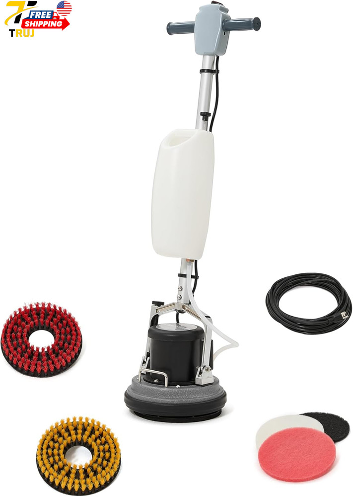 10" Heavy-Duty Multi-Functional Floor Buffer Polisher Machine Clean Buff Scrubb