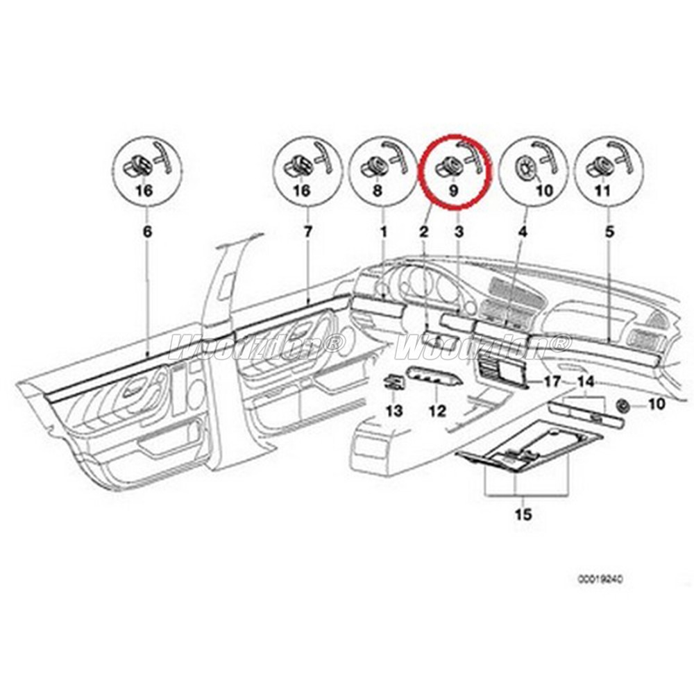 20x Interior Trim Moulding Clip Retainer For BMW E38 E39 E90 E91 E92 51458161557